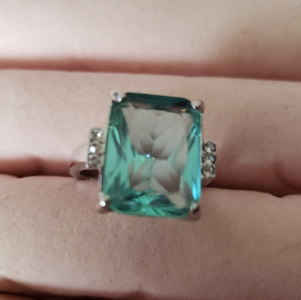 AQUAMARINE 925 STERLING SILVER RING